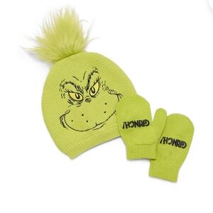 B2G1F- Dr. Suess The Grinch Toddler Boys or Girls Beanie Hat and Gloves Set